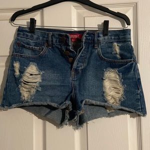 Denim stonewashed shorts